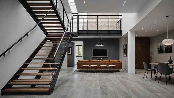 Escalier droit métallique : modernité et élégance pour votre intérieur